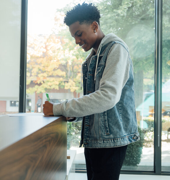 Teens at Checkin Desk